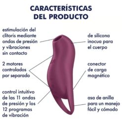 Comprar SATISFYER - POCKET PRO 1 ESTIMULADOR CLÍTORIS GRANATE al mejor precio - Envíos Discretos