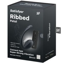Comprar SATISFYER - RIBBED PETAL ESTIMULADOR PUNTO G CONTROL REMOTO NEGRO APP GRATUITA al mejor precio - Envíos Discretos