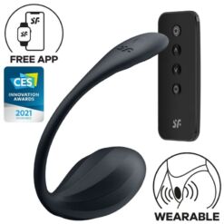 Comprar SATISFYER - RIBBED PETAL ESTIMULADOR PUNTO G CONTROL REMOTO NEGRO APP GRATUITA al mejor precio - Envíos Discretos