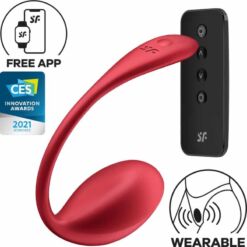Comprar SATISFYER - SHINY PETAL ESTIMULADOR PUNTO G CONTROL REMOTO ROJO APP GRATUITA al mejor precio - Envíos Discretos