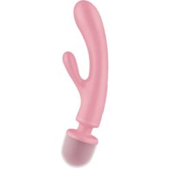 Comprar SATISFYER - TRIPLE LOVER MASAJEADOR VIBRADOR RABBIT ROSA al mejor precio - Envíos Discretos