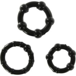 Comprar SEVEN CREATIONS - JUEGO TRES ANILLOS PENE NEGRO al mejor precio - Envíos Discretos