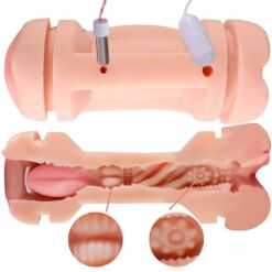Comprar SHEQU - KAY MASTURBADOR DOBLE CON VIBRACIÓN DUAL BOCA Y VAGINA al mejor precio - Envíos Discretos