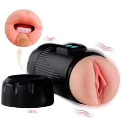 Comprar SHEQU - KAY MASTURBADOR DOBLE CON VIBRACIÓN DUAL BOCA Y VAGINA al mejor precio - Envíos Discretos