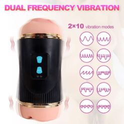 Comprar SHEQU - KAY MASTURBADOR DOBLE CON VIBRACIÓN DUAL BOCA Y VAGINA al mejor precio - Envíos Discretos