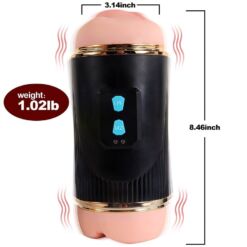 Comprar SHEQU - KAY MASTURBADOR DOBLE CON VIBRACIÓN DUAL BOCA Y VAGINA al mejor precio - Envíos Discretos