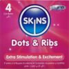 Comprar SKINS - DOTS & RIBS PRESERVATIVOS PREMIUM PACK 4 al mejor precio - Envíos Discretos