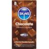Comprar SKINS - PRESERVATIVOS PREMIUM SABOR CHOCOLATE PACK 8 al mejor precio - Envíos Discretos