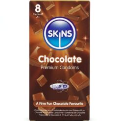 Comprar SKINS - PRESERVATIVOS PREMIUM SABOR CHOCOLATE PACK 8 al mejor precio - Envíos Discretos