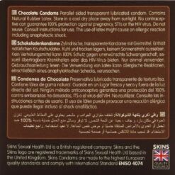 Comprar SKINS - PRESERVATIVOS PREMIUM SABOR CHOCOLATE PACK 4 al mejor precio - Envíos Discretos