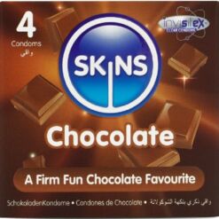 Comprar SKINS - PRESERVATIVOS PREMIUM SABOR CHOCOLATE PACK 4 al mejor precio - Envíos Discretos