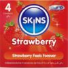 Comprar SKINS - PRESERVATIVOS PREMIUM SABOR FRESA PACK 4 al mejor precio - Envíos Discretos