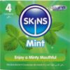 Comprar SKINS - PRESERVATIVOS PREMIUM SABOR MENTA PACK 4 al mejor precio - Envíos Discretos