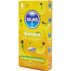 Comprar SKINS - PRESERVATIVOS PREMIUM SABOR PLÁTANO PACK 8 al mejor precio - Envíos Discretos
