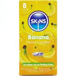 Comprar SKINS - PRESERVATIVOS PREMIUM SABOR PLÁTANO PACK 8 al mejor precio - Envíos Discretos