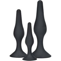 Comprar TOYJOY - ANAL PLAY CURVY COMPANIONS PLUG ANAL 3 PIEZAS NEGRO al mejor precio - Envíos Discretos