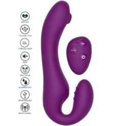 Comprar XOCOON - STRAPLESS STRAP-ON VIBRADOR 2 EN 1 CON CONTROL REMOTO MORADO al mejor precio - Envíos Discretos