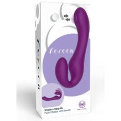 Comprar XOCOON - STRAPLESS STRAP-ON VIBRADOR 2 EN 1 CON CONTROL REMOTO MORADO al mejor precio - Envíos Discretos