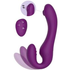 Comprar XOCOON - STRAPLESS STRAP-ON VIBRADOR 2 EN 1 CON CONTROL REMOTO MORADO al mejor precio - Envíos Discretos