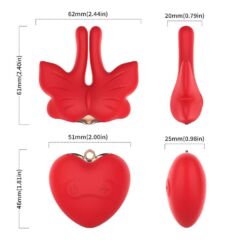 Comprar ARMONY - PINZAS PARA PEZONES MAGNÉTICA CON VIBRACIÓN FORMA MARIPOSA ROJO al mejor precio - Envíos Discretos