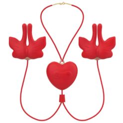 Comprar ARMONY - PINZAS PARA PEZONES MAGNÉTICA CON VIBRACIÓN FORMA MARIPOSA ROJO al mejor precio - Envíos Discretos