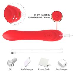 Comprar ARMONY - VIBRADOR ESTIMULADOR PUNTO G Y CLÍTORIS CON LENGUA OSCILANTE ROJO al mejor precio - Envíos Discretos