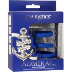 Comprar CALEXOTICS - ADMIRAL JAULA TRIPLE PARA PENE AZUL al mejor precio - Envíos Discretos