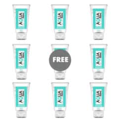 AQUA TRAVEL - LUBRICANTE BASE AGUA SABOR FRUTAS TROPICALES - 50 ML 8+1 GRATIS