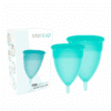 STERCUP - PACK COPA MENSTRUAL SILICONA FDA TALLA S + L AQUAMARINA - piKanteo | Despierta tu lado más piKante