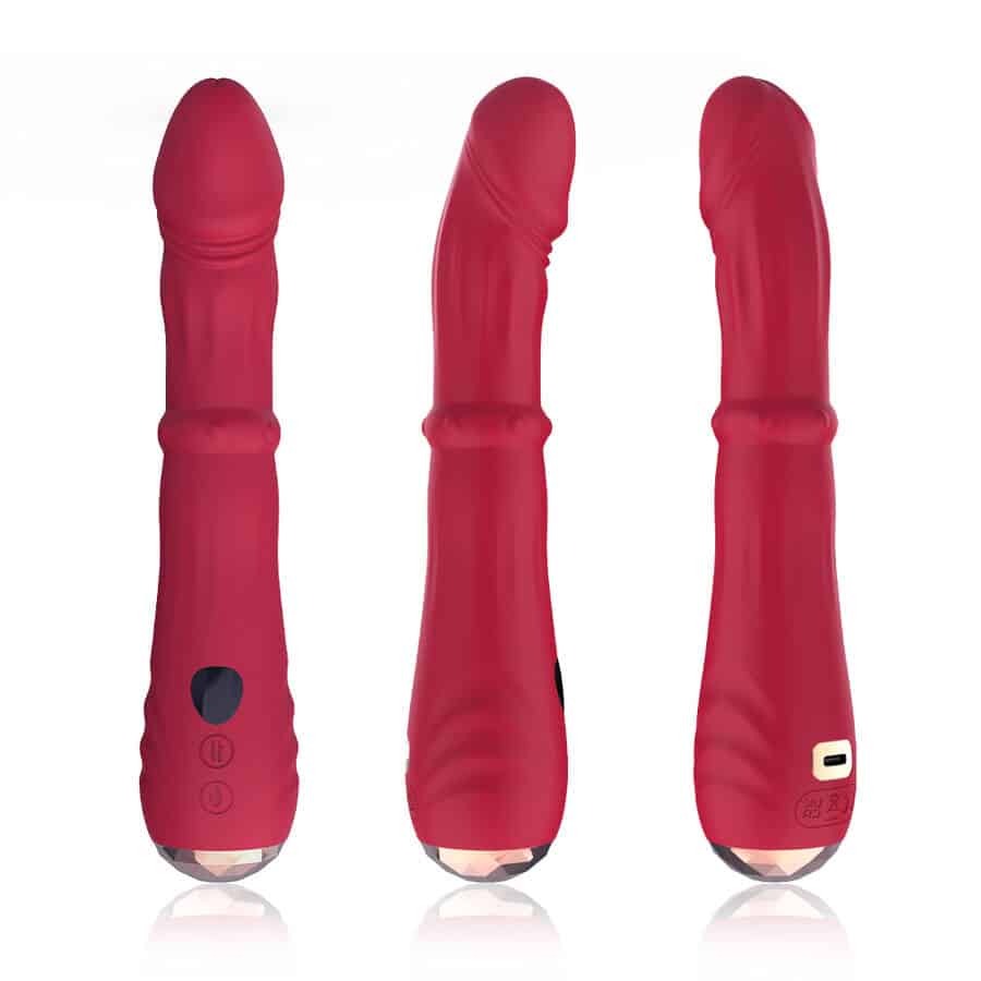 ARMONY - DILDO VIBRADOR ESTIMULADOR PUNTO A TERMOAJUSTABLE ROJO - Imagen 4