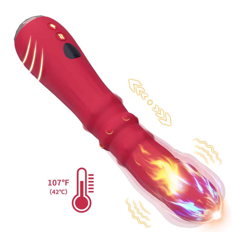 ARMONY - DILDO VIBRADOR ESTIMULADOR PUNTO A TERMOAJUSTABLE ROJO - Imagen 2