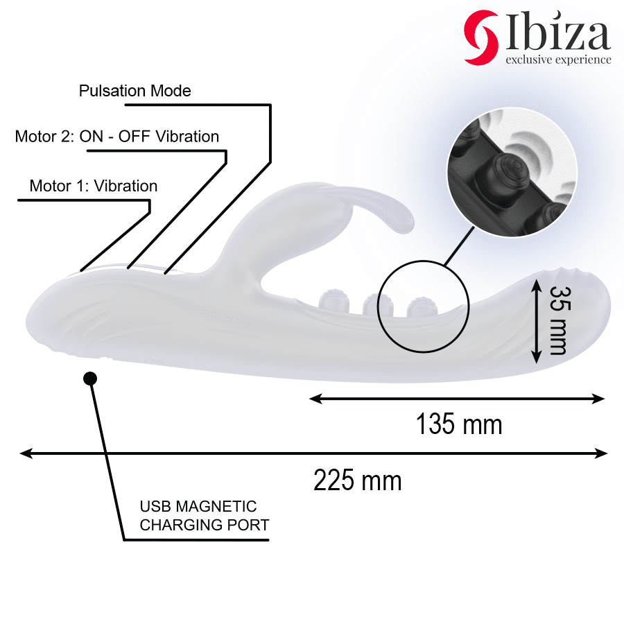 IBIZA - VIBRADOR RABBIT PERLAS CON PULSACIÓN - Imagen 5