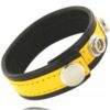 Comprar LEATHER BODY - CORREA CUERO AJUSTABLE PENE AMARILLO-NEGRA al mejor precio - Envíos Discretos