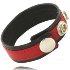Comprar LEATHER BODY - CORREA DE CUERO AJUSTABLE PARA PENE ROJA- NEGRA al mejor precio - Envíos Discretos