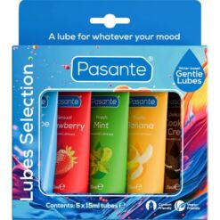 Comprar PASANTE - PACK LUBRICANTES SABORES VARIADOS 5 UDS X 15 ML al mejor precio - Envíos Discretos