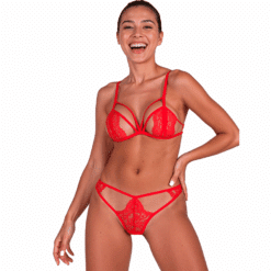 Comprar PASSION - ANUVERA SET SUJETADOR + TANGA ROJO S/M al mejor precio - Envíos Discretos