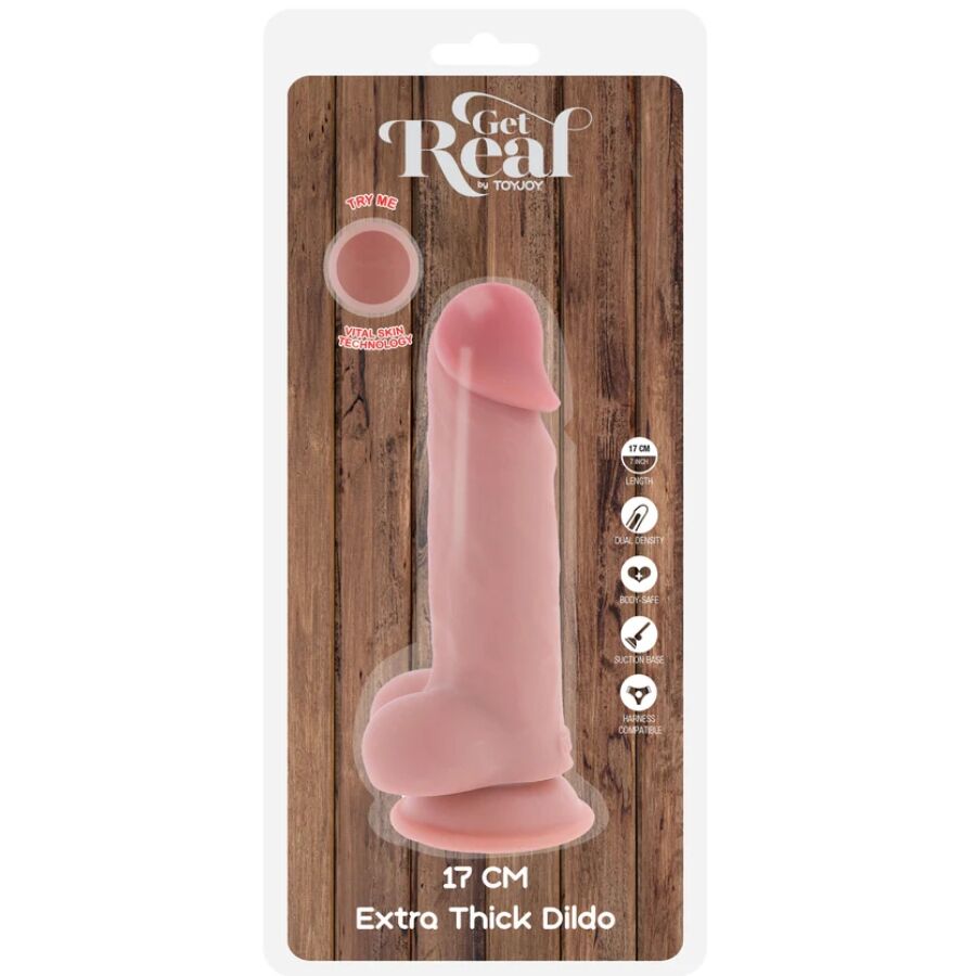 GET REAL - PENE REALÍSTICO DELUXE CON TESTÍCULOS EXTRA GRUESO 17 CM - piKanteo | Despierta tu lado más piKante Comprar GET REAL - PENE REALÍSTICO DELUXE CON TESTÍCULOS EXTRA GRUESO 17 CM al mejor precio - Envíos Discretos