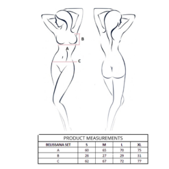 PASSION - BELISSANA SET SUJETADOR + TANGA NEGRO L/XL - piKanteo | Despierta tu lado más piKante