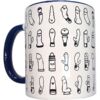 DIABLO PICANTE - TAZA BLANCA VIBRADORES & ASA AZUL 370 ML - piKanteo | Despierta tu lado más piKante