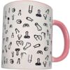 DIABLO PICANTE - TAZA BLANCA PENES & ASA ROSA 370 ML - piKanteo | Despierta tu lado más piKante