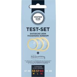 MISTER SIZE - TEST SET 3 PRESERVATIVOS DIFERENTES TALLAS + CINTA MÉTRICA