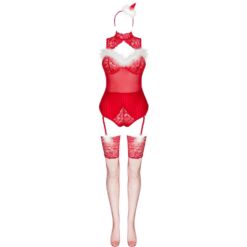LIVCO CORSETTI FASHION - LIMPID SNOWFLAKES LC 90604 BODY + MEDIAS + DIADEMA NAVIDEÑA L/XL - piKanteo | Despierta tu lado más piKante