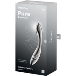 SATISFYER - PURE GRAVITY 3 DILDO ACERO INOXIDABLE DOBLE USO - piKanteo | Despierta tu lado más piKante