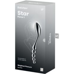 SATISFYER - STAR FORCE 1 DILDO ACERO INOXIDABLE DOBLE USO - piKanteo | Despierta tu lado más piKante