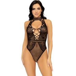 Comprar LEG AVENUE - BODY CON ESCOTE HALTER Y ABERTURA ESPALDA DE ENCAJE TALLA ÚNICA al mejor precio - Envíos Discretos