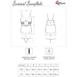 Comprar LIVCO CORSETTI FASHION - SENSUAL SNOWFLAKE LC 90603 CAMISA + TANGA + DIADEMA NAVIDEÑA S/M al mejor precio - Envíos Discretos